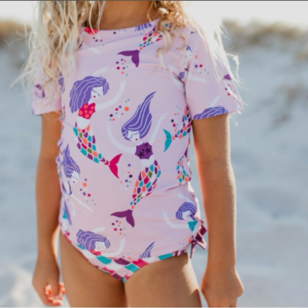 Girls Mermaid Print Swimsuit